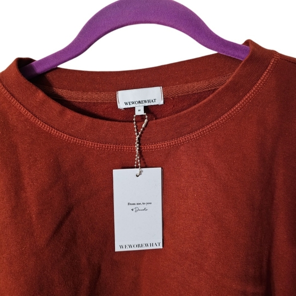 **SOLD** WEWOREWHAT Cropped Crew Sweatshirt NWT - Picture 3 of 9
